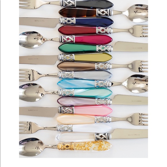 Vietri Aladdin Antique finish Lilac/Abalone Flatware 30 pieces Open box$900 - Picture 12 of 12